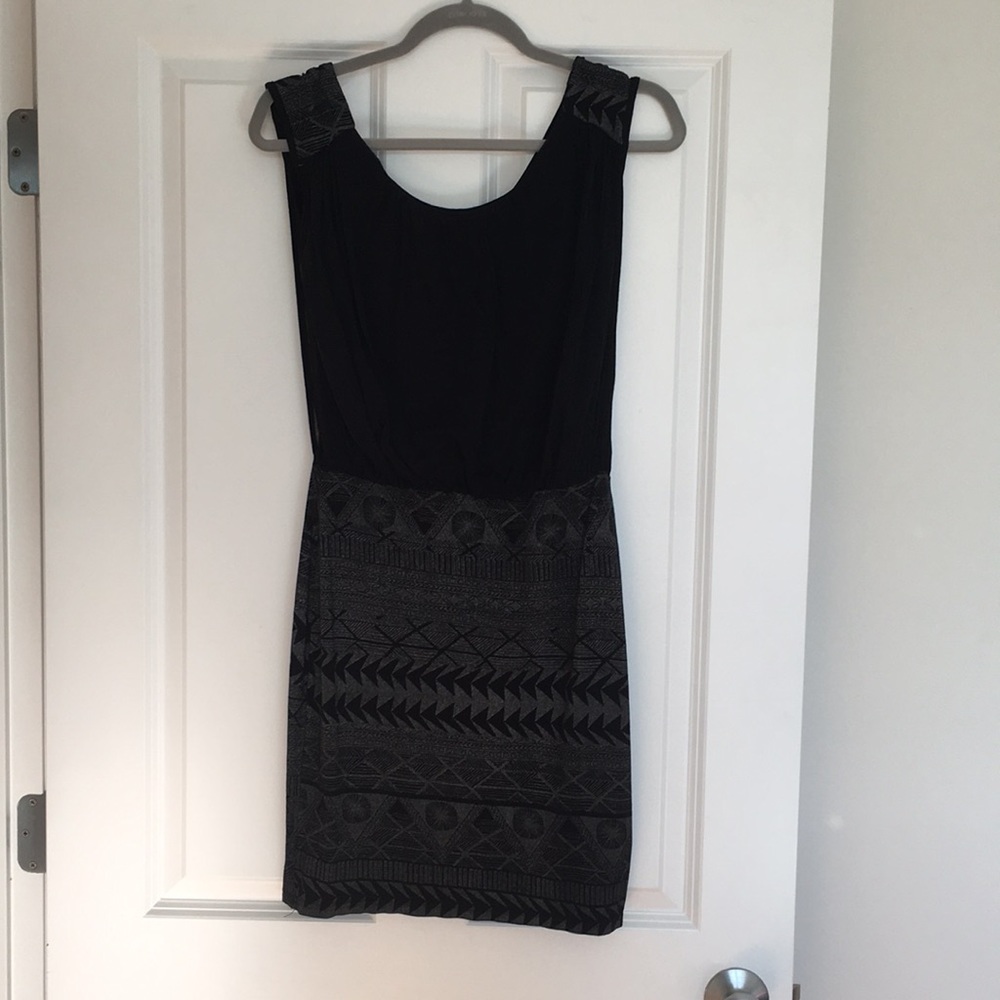 Progress black dress with pattern
